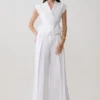 Andina Shortsleeve Linen Top – White Andina Shortsleeve Linen Top – White