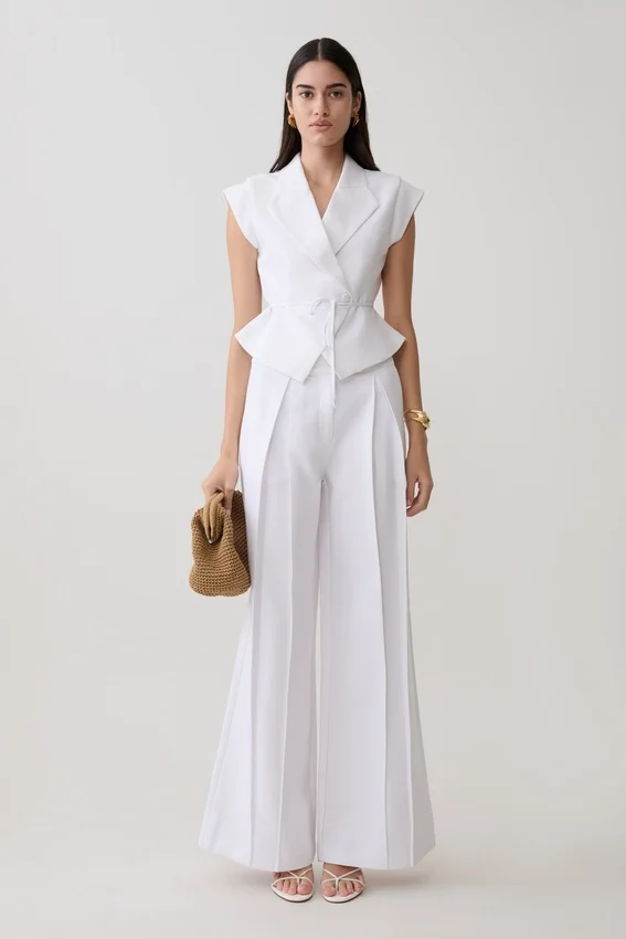 Andina Shortsleeve Linen Top – White Andina Shortsleeve Linen Top – White
