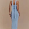 Andrea Strapless Knit Maxi Dress – Light Blue