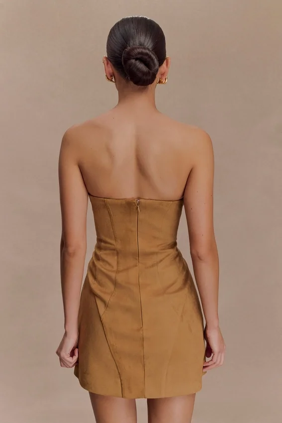 Andy Faux Suede Mini Dress – Camel Andy Faux Suede Mini Dress – Camel