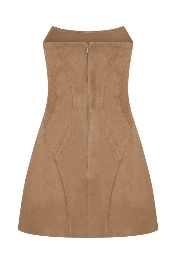 Andy Faux Suede Mini Dress – Camel Andy Faux Suede Mini Dress – Camel