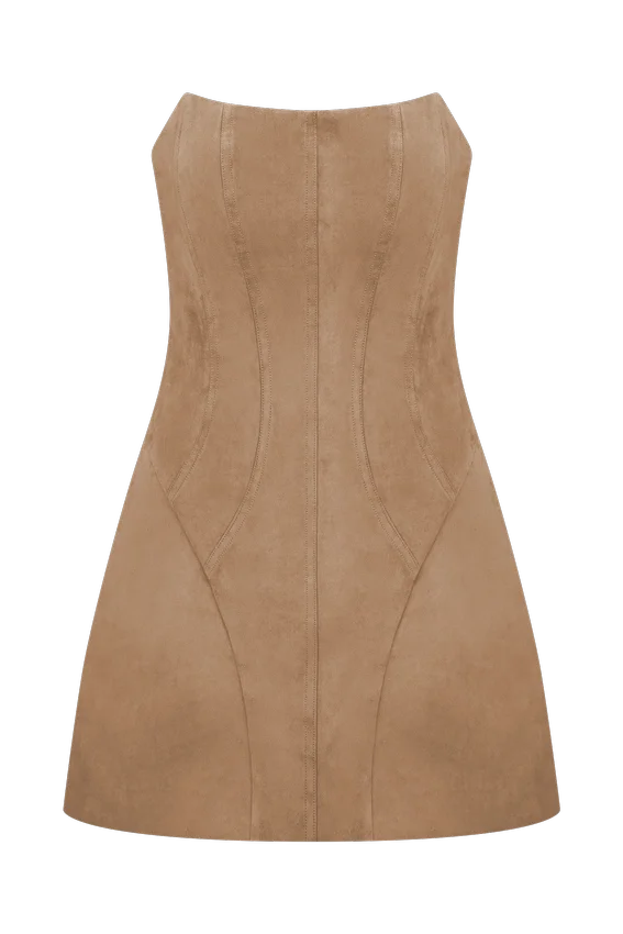 Andy Faux Suede Mini Dress – Camel Andy Faux Suede Mini Dress – Camel