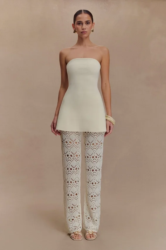 Anette Bandage Knit Strapless Top – Ivory Anette Bandage Knit Strapless Top – Ivory