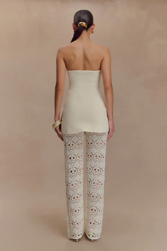 Anette Bandage Knit Strapless Top – Ivory Anette Bandage Knit Strapless Top – Ivory