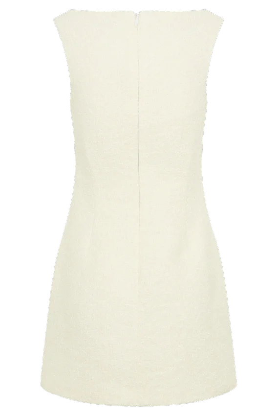 Angela Textured Boucle Mini Dress – Ivory Angela Textured Boucle Mini Dress – Ivory