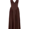 Angelina Scuba Halter Midi Dress – Chocolate