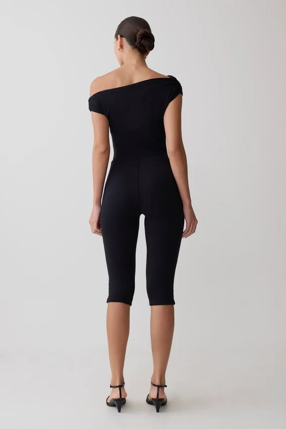 Anh One Shoulder Modal Jumpsuit – Black Anh One Shoulder Modal Jumpsuit – Black