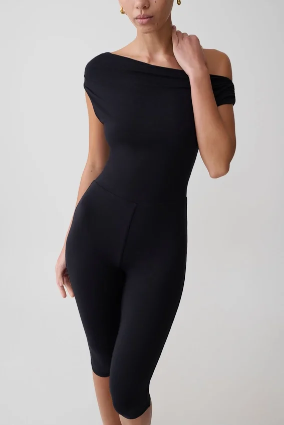 Anh One Shoulder Modal Jumpsuit – Black Anh One Shoulder Modal Jumpsuit – Black