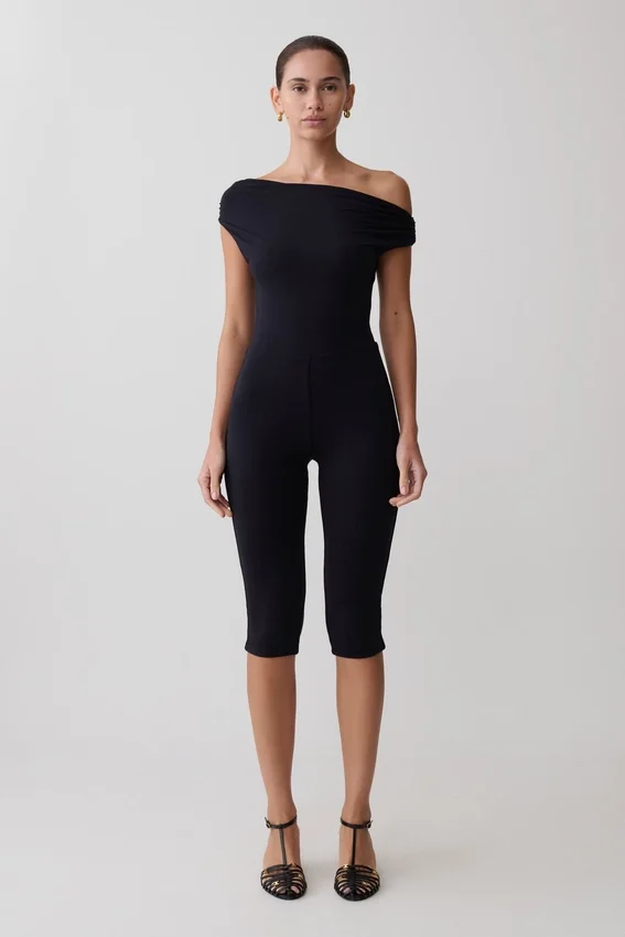 Anh One Shoulder Modal Jumpsuit – Black Anh One Shoulder Modal Jumpsuit – Black