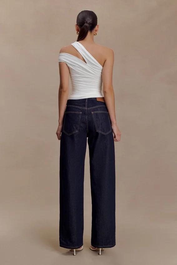 Anna One Shoulder Modal Top – White Anna One Shoulder Modal Top – White