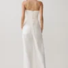 Annie Strapless Tie Back Linen Top – White