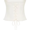 Annie Strapless Tie Back Linen Top – White
