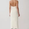 Annita Crepe Halter Midi Dress – Ivory