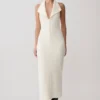 Annita Crepe Halter Midi Dress – Ivory