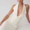 Annita Crepe Halter Midi Dress – Ivory