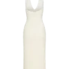Annita Crepe Halter Midi Dress – Ivory