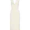 Annita Crepe Halter Midi Dress – Ivory
