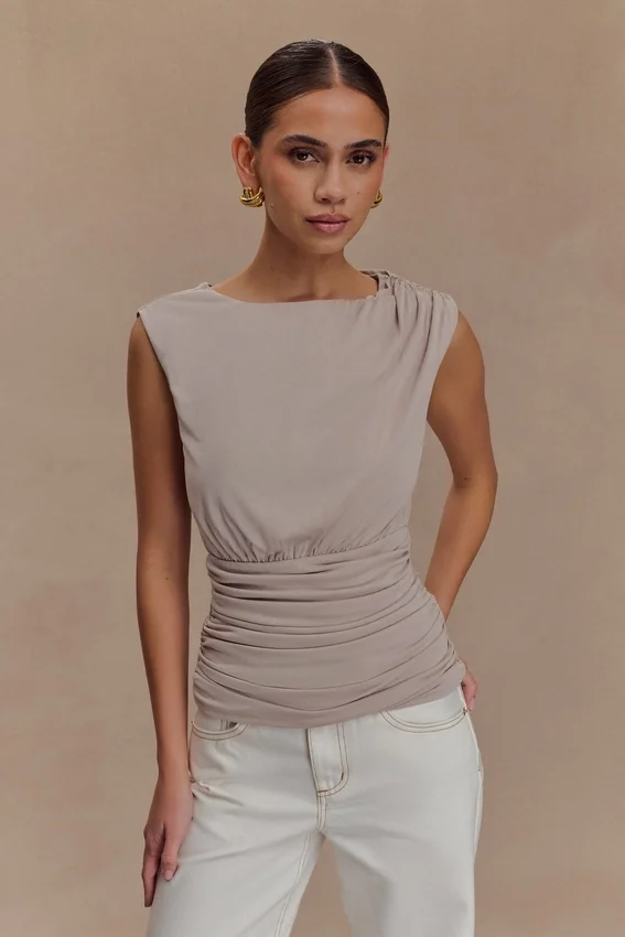Anthony Short Sleeve Top – Taupe Anthony Short Sleeve Top – Taupe