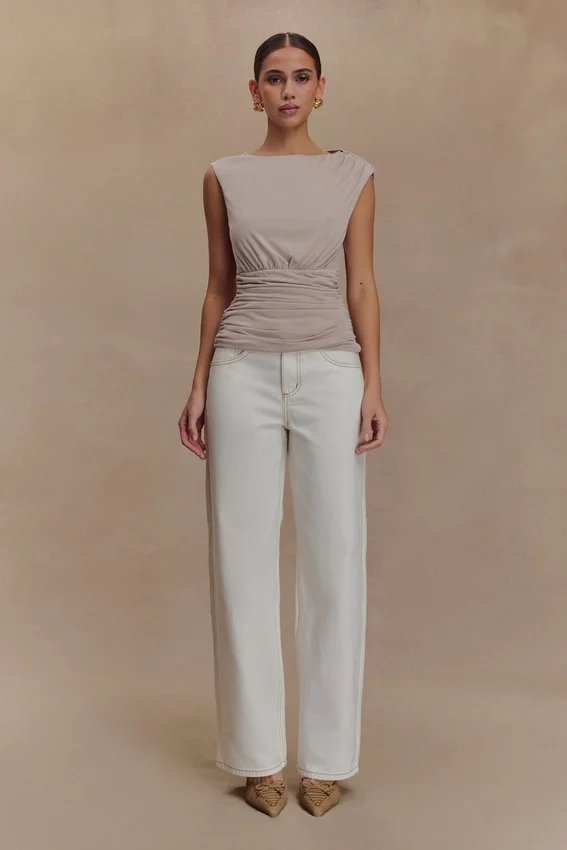 Anthony Short Sleeve Top – Taupe Anthony Short Sleeve Top – Taupe