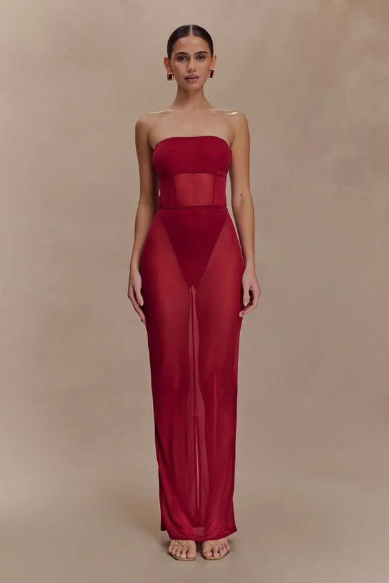 Aoife Mesh Maxi Skirt – Raspberry Aoife Mesh Maxi Skirt – Raspberry