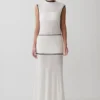 Aris Sleeveless Sheer Maxi Dress – Black/White