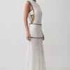 Aris Sleeveless Sheer Maxi Dress – Black/White