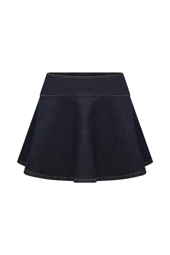Arista Denim Mini Skirt – Washed Indigo Blue Arista Denim Mini Skirt – Washed Indigo Blue