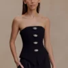 Arla Button Up Corset Top – Black