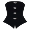 Arla Button Up Corset Top – Black