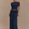Arna Mesh Maxi Skirt – Midnight Blue