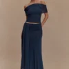 Arna Mesh Maxi Skirt – Midnight Blue