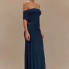 Arna Mesh Maxi Skirt – Midnight Blue