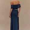 Arna Mesh Maxi Skirt – Midnight Blue