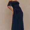 Arna Mesh Maxi Skirt – Midnight Blue