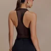 Aspyn Slinky And Mesh Top – Black