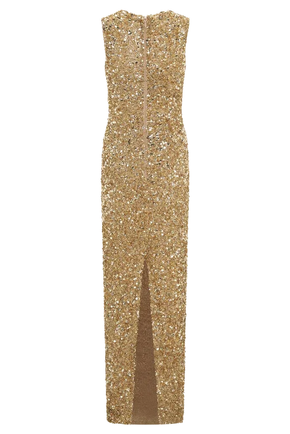 Astor Hand Embellished Maxi Dress – Gold Astor Hand Embellished Maxi Dress – Gold