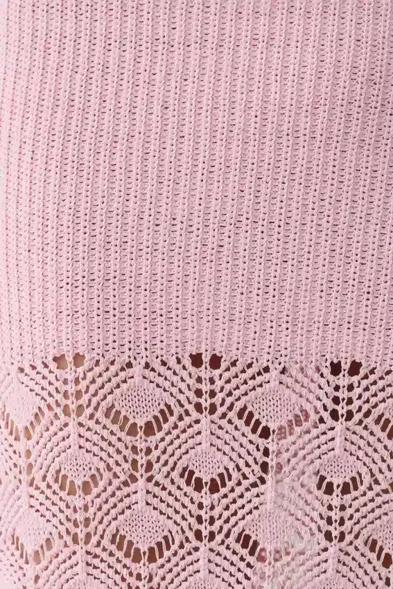 Atlantis Crochet Knit Midi Skirt – Baby Pink Atlantis Crochet Knit Midi Skirt – Baby Pink