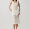 Atlantis Crochet Knit Top – White