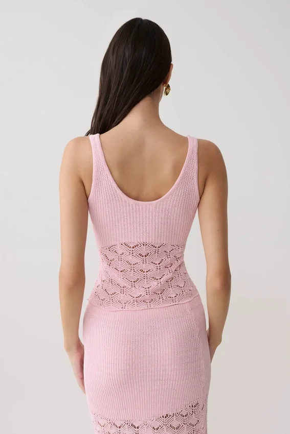 Atlantis Crochet Knit Top – Baby Pink Atlantis Crochet Knit Top – Baby Pink