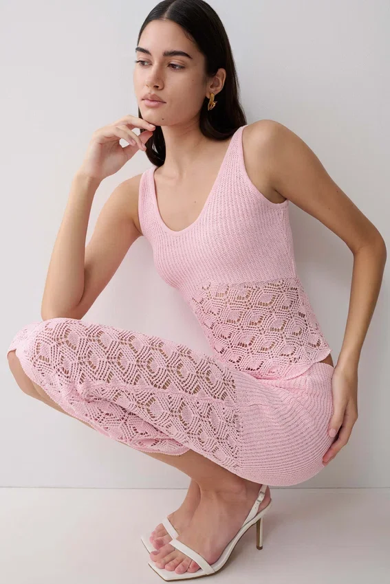 Atlantis Crochet Knit Top – Baby Pink Atlantis Crochet Knit Top – Baby Pink