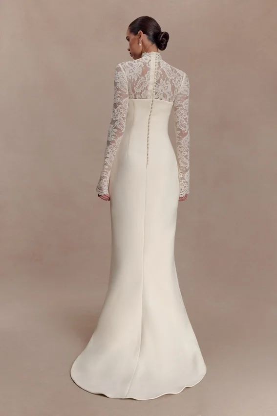 Aurelie Long Sleeve Lace Maxi Dress – Ivory Aurelie Long Sleeve Lace Maxi Dress – Ivory
