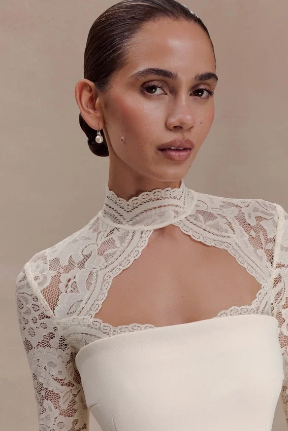 Aurelie Long Sleeve Lace Maxi Dress – Ivory Aurelie Long Sleeve Lace Maxi Dress – Ivory
