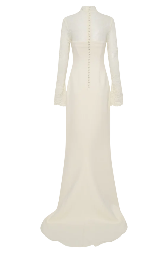 Aurelie Long Sleeve Lace Maxi Dress – Ivory Aurelie Long Sleeve Lace Maxi Dress – Ivory