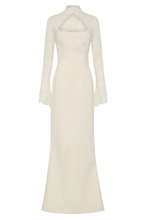 Aurelie Long Sleeve Lace Maxi Dress – Ivory Aurelie Long Sleeve Lace Maxi Dress – Ivory