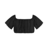 Autumn Off Shoulder Bubble Top – Black