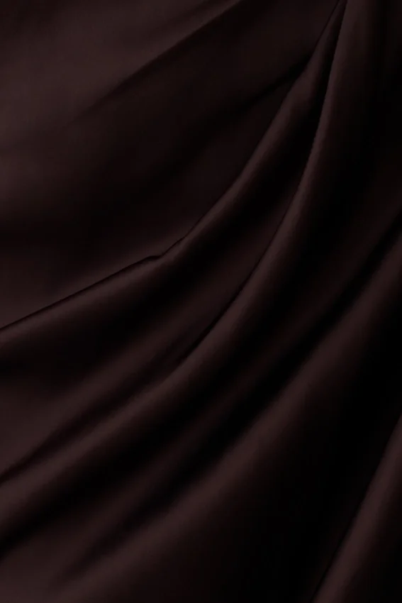 Aveline Draped Halter Midi Dress – Dark Chocolate Aveline Draped Halter Midi Dress – Dark Chocolate