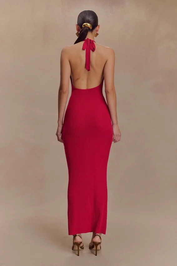 Ayella Cowl Knit Maxi Dress – Raspberry Ayella Cowl Knit Maxi Dress – Raspberry