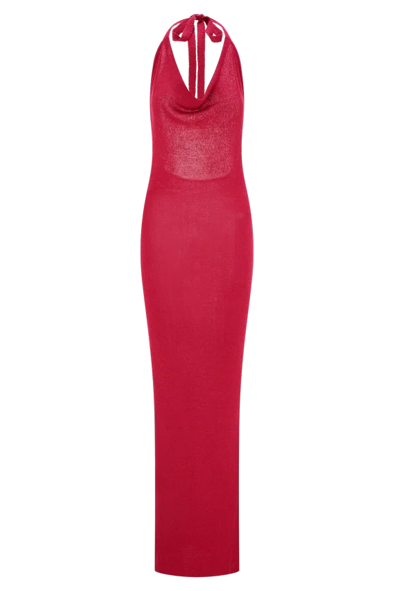 Ayella Cowl Knit Maxi Dress – Raspberry Ayella Cowl Knit Maxi Dress – Raspberry
