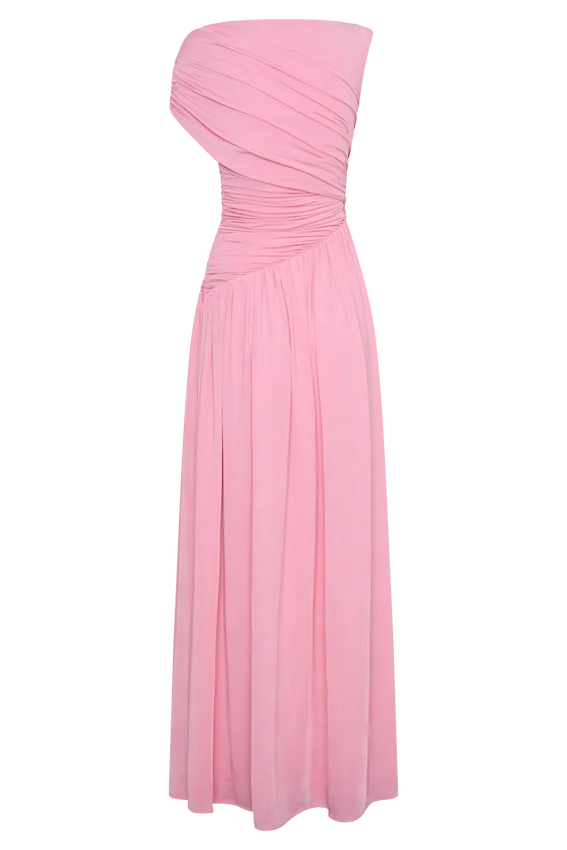 Ayeshya Slinky Asymmetric Maxi Dress – Candy Pink Ayeshya Slinky Asymmetric Maxi Dress – Candy Pink