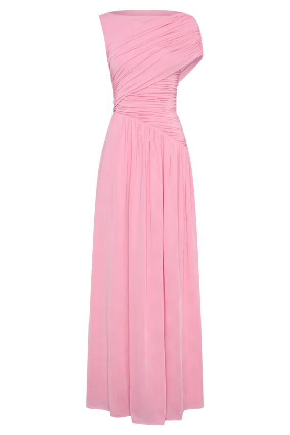 Ayeshya Slinky Asymmetric Maxi Dress – Candy Pink Ayeshya Slinky Asymmetric Maxi Dress – Candy Pink